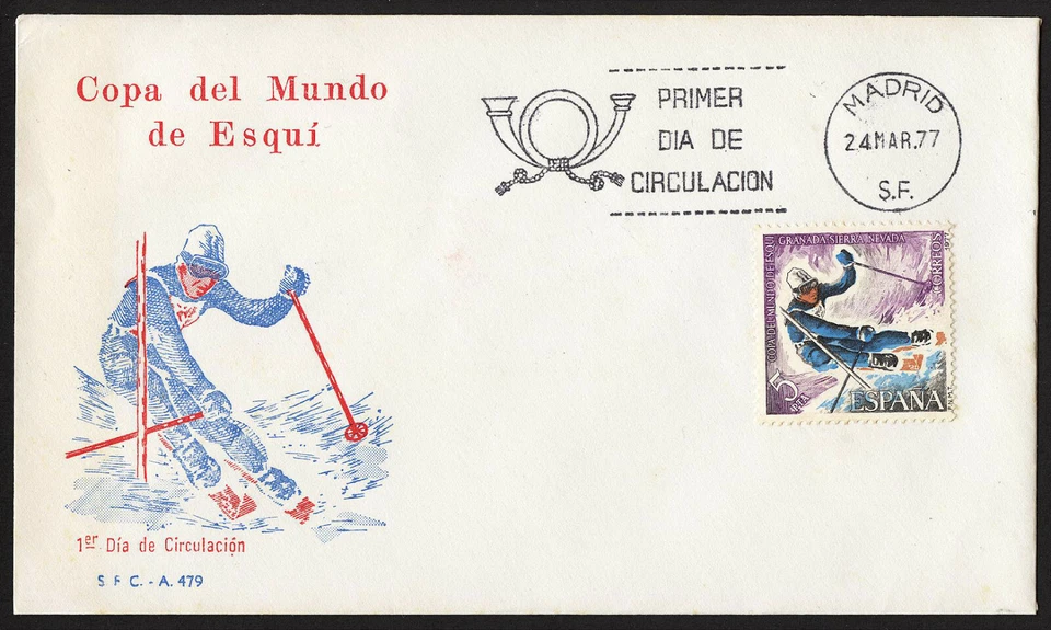 wc071 Spain 1977 Skiing world cup FDC first day cover - Image 1 of 1