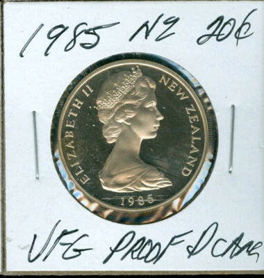 1985 NEW ZEALAND 20 CENTS ULTRA FINEST GRADE PROOF DCAM     $3.99 SHIPPING N.Z. - Image 1 of 2