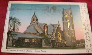 VINTAGE POSTCARD #14829 ST. STEPHAN MEMORIAL CHURCH, LYNN, MASS. - Picture 1 of 2