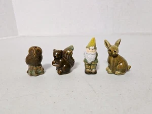 Vtg Ceramic China Pottery Little Salt & Pepper Shaker Set 4pc - Garden Creatures - Picture 1 of 13