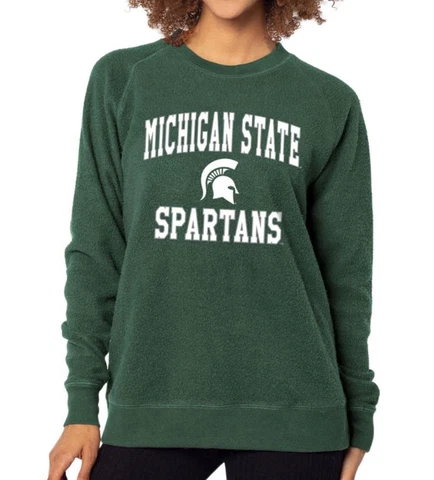 Women's Michigan State University Sweatshirt Ladies Cloud Fleece Crewneck Cover