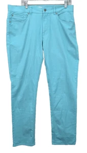 Peter Millar Men's Pants Size 36 Turquoise Flat Front Pima Cotton Chino Stretch - Picture 1 of 10