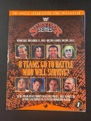 WWF Wrestling Program Survivor Series 1993 Bret Hart Scott Hall Yokozuna Luger - Image 1 of 4