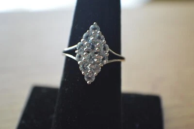 1.25ct Espirito Santo Aquamarine Cocktail Ring Platinum over Fine Silver Sz 7 - Изображение 1 из 4