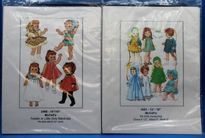 PATRONES DE ROPA DE MUÑECA VINTAGE COPIADOS McCALLS 2466 y 9061 sin cortar 11x17 IN - Imagen 1 de 3