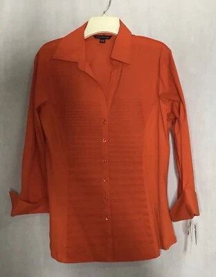 Blusa de mujer Zac & Rachel con cuello de tango mandarina abotonada manga larga XL Foto 1 de 4