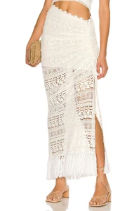 Just BEE Queen Bali Skirt White Trim Resort Beach Size Medium NWT $495 - Picture 1 of 3