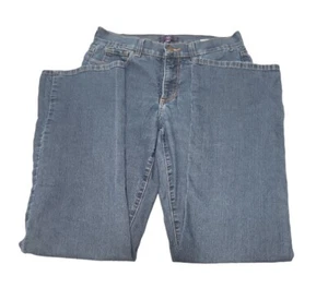 NYDJ denim Jeans Women's straight Zipper Closure & Belt hoops Size 8, Pre-owned - Picture 1 of 8