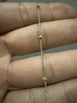 Dazzling Bead Station Bracelet in 14K Solid Gold, Adjustable 8.5” - Image 1 of 4