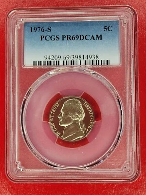 1976 S 5C Jefferson Nickel Proof PCGS PR69DCAM - Image 1 of 3