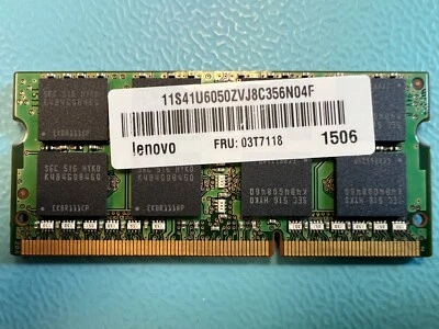 Lenovo 03T7118 8GB PC3-12800 DDR3-1600MHz SODIMM Laptop Memory RAM - Image 1 of 2
