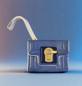 Juicy Couture Blue Coated Leather Wallet Wristlet - Picture 1 of 9
