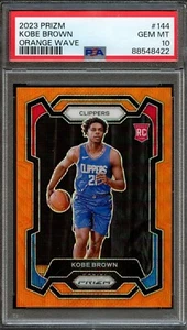 BK - 2023 Prizm - #144 - Kobe Brown - Orange Wave - PSA 10 - GEM MT - Bild 1 von 2