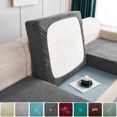 Thick Jacquard Sofa Cushion Cover Anti-slip Anti-dust Solid Color 1PC Sofa Cover - Image 1 of 4