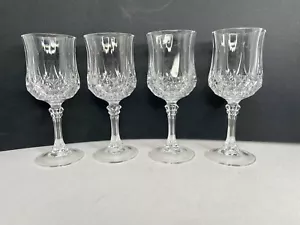 Copas de vino de agua con tallo de cristal con borde anágono con punta de diamante de 4 oz. - Imagen 1 de 5