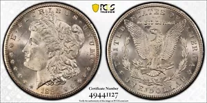 Dólar de plata Morgan 1884-CC $1 GRADUACIÓN PROFESIONAL MS64 **Carson City** escudo de oro - Imagen 1 de 5