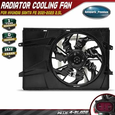 Radiator Cooling Fan Assy w/ Brushless Motor for Hyundai Santa Fe 2021-2023 2.5L - Image 1 of 4