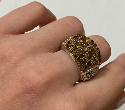 Anillo de citrino Estate John Hardy JH Jaisalmer punto plata esterlina oro amarillo 18K  Foto 1 de 4