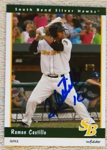 Tarjeta Arizona Diamondbacks Ramón Castillo 2011 South Bend Silver Hawks firmada - Imagen 1 de 1