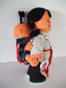 Seltenes Betty Clemo Mutter und Baby handbemaltes Gesicht hat Etikett Ständer 11 Zoll - Bild 1 von 14