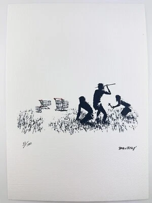 班克斯原版复古艺术印刷石版画签名限量版带真品证明 — 第 1/3 张图片