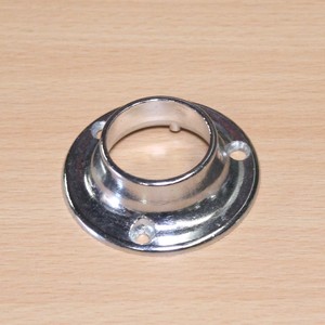 Rail End Socket Metal Polished Chrome 25mm Curtain Pole Wardrobe UK Made