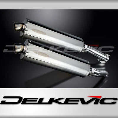 Kit de silenciador de escape oval de aço inoxidável Kawasaki Z1000 2010-2016 Delkevic 18" - Imagem 1 de 4