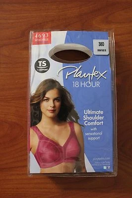 NUEVO PLAYTEX SUJETADOR 18 HORAS HOMBRO CONFORT TRUSUPPORT 4693 WIREFREE 38C 38D Foto 1 de 4