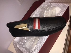 Herren Neu mit Karton Bally Schwarz mit Rot Herren Leder Halbschuh Schuhgröße US11 EU10 - Bild 1 von 8