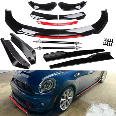For Mini Cooper Front Rear Bumper Lip Spoiler Splitter Body Kit Side Skirt — 第 1/4 张图片