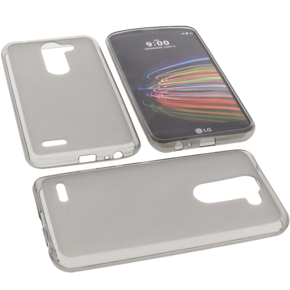 Borsa Per Smartphone LG X Mach Custodia Protettiva TPU Gomma Case Grigio - Immagine 1 di 4