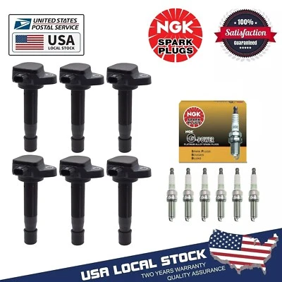 6X Bobinas de encendido + 6X Bujías para Acura RL TL TSX ZDX Honda Accord Odyssey Foto 1 de 4