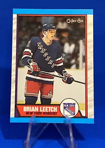 1989-90 O-Pee-Chee Brian Leetch Rookie Card #136 New York Rangers RC MINT - Picture 1 of 2
