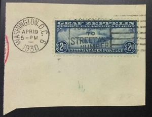 MOMEN: US STAMPS #C15 FDC DATE GRAF ZEPPELIN USED VF LOT #73925 - Picture 1 of 2
