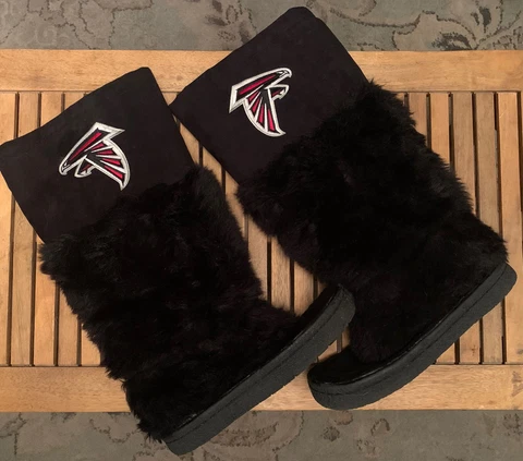 ATLANTA FALCONS NFL DEVOTEE KNEE-HIGH Moccasin ￼BOOTS W8 Cover