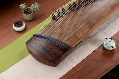 Guzheng ahuecado tamaño de viaje 53,1"" 135 cm 53,1"" con pintura sobre palo de rosa indio Foto 1 de 4