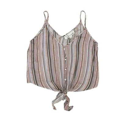 Vintage Havana Santorini Striped Button Down Knotted Cami Top Size Large - Image 1 of 4