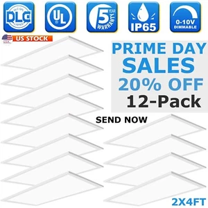 12 Pack 75 Watt LED Troffer Panel Light,Indoor Drop Ceiling Panel Lights Fixture - Picture 1 of 17