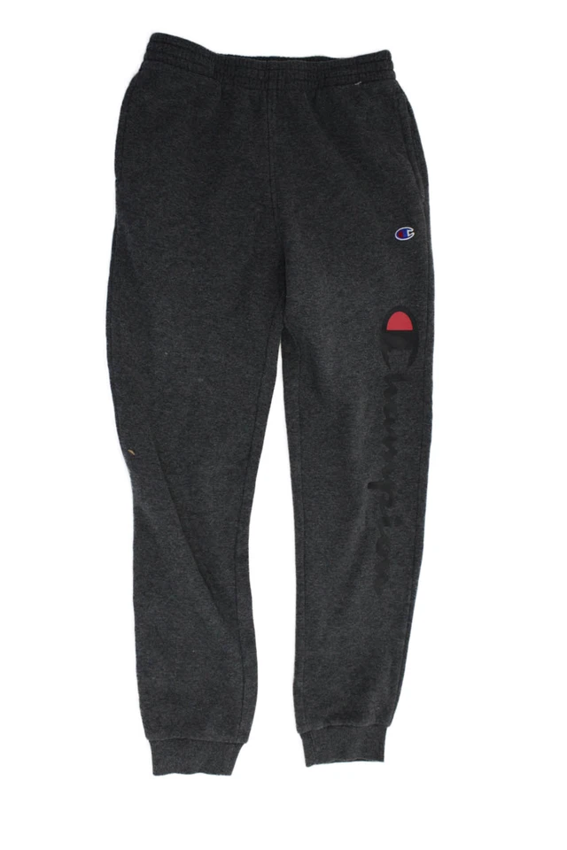 Pantalones de chándal Champion grises con logotipo atlético de pierna cónica para niños talla L Foto 1 de 4