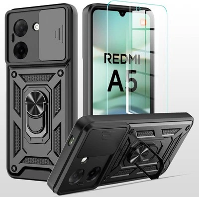 PIXFAB Case For Xiaomi Redmi A5, Ring Shockproof Stand Phone Cover & Screen Protector