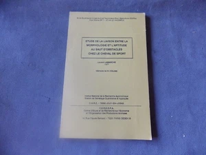 LAMARCHE 1977 MEMOIRE APTITUDE MORPHOLOGIE SAUT D OBTACLES PAR CHEVAL DE SPORT - Imagen 1 de 5