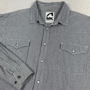 Mountain Khakis Pearl Snap Shirt Men’s XL Striped Heavy Pockets Western Outdoors - Picture 1 of 11