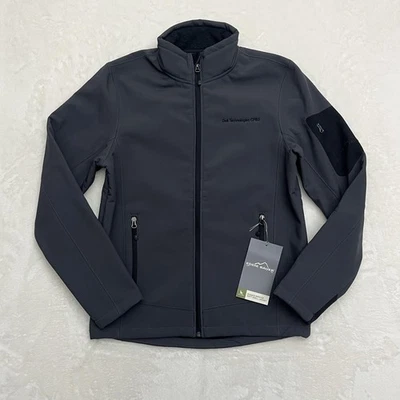 Eddie Bauer Jacket Mens Small Gray Soft Shell Fleece Full Zip Dell Logo EEB534 - Image 1 of 4