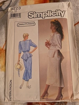 Simplicity Pattern #8223 2pc Dress Sz 12 Bust 34” Uncut - Image 1 of 2
