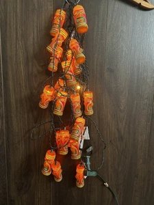 VTG Plastic Blow Mold Tiki Multicolor 19 Indoor Outdoor Hanging Lights 28 ‘ Cord - Picture 1 of 10
