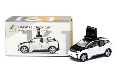 Tiny City 161 - 1:64 BMW i3 Hong Kong Marathon Clock Car White