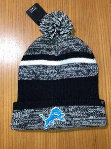 Gorro Detroit Lions con pompón | Negro Gris Blanco Marca 47 - Imagen 1 de 5