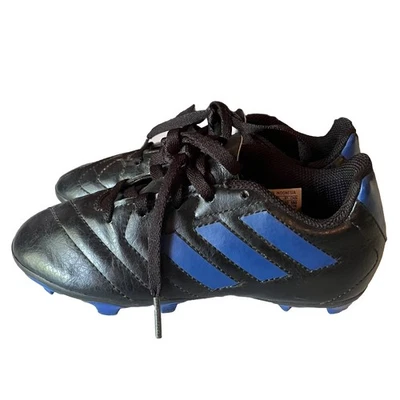 ADIDAS GOLETTO VIII FIRM GROUND SOCCER CLEATS  Youth Size 12 K  BLACK / BLUE - Image 1 of 4