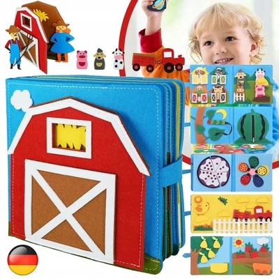 Quiet Book Busy Board 3D Filzbuch Montessori Spielzeug Activity Boards Babybüch - Bild 1 von 4