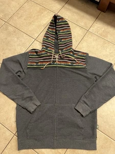 Howler Brothers Shaman Hoodie Mens Large Jefe Jacquard Antique Black Fill Zip - Picture 1 of 8